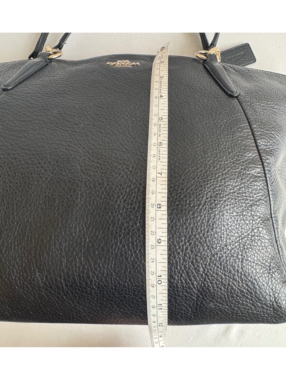 Coach Kelsey Satchel Black Pebbled Leather Gold Hardware Crossbody F36591 - Picture 16 of 16